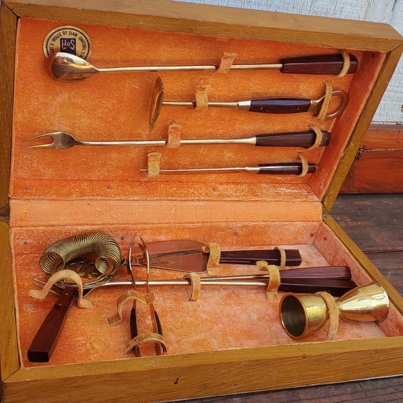 Other - 1940s Thailand Bronze Barware Set